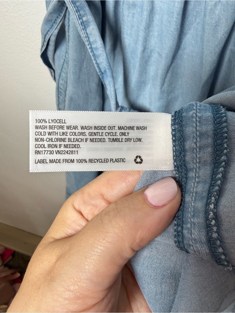 Ava & Viv Light Blue Chambray Mini Dress - Picture 4 of 5